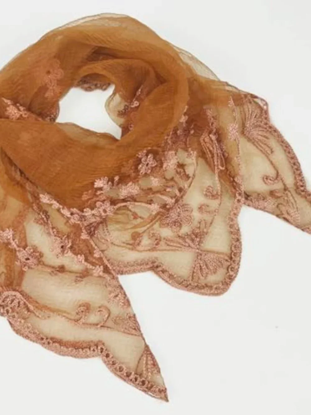 Women's Floral Sheer Scarf Headband Large Polyester Hair Accessory